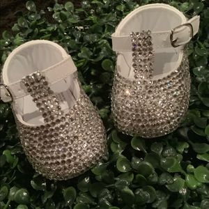 Glass Rhinestone Handmade Baby Shoes
